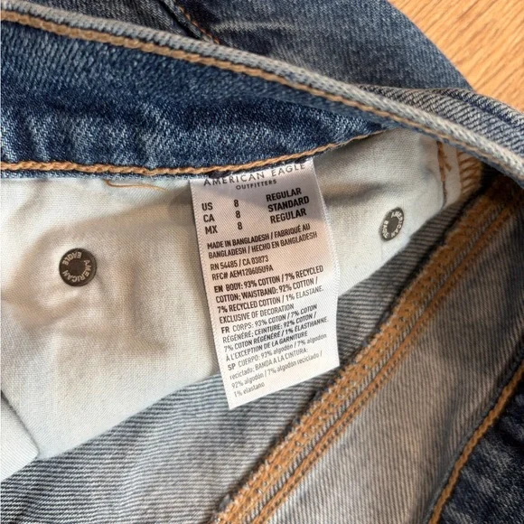 American Eagle Low Rise Baggy Straight Jeans Women’s Size 8 Demin 30.5” Inseam - Picture 5 of 5